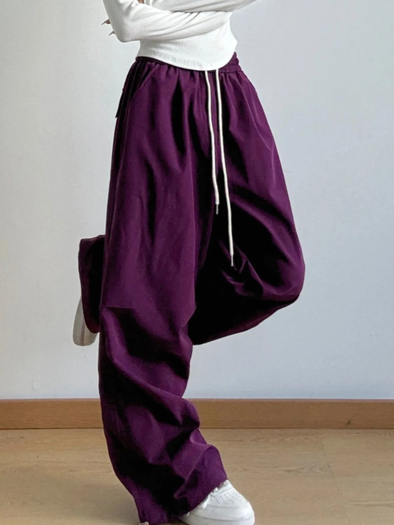 Oversized Wide Leg Drawstring Pants