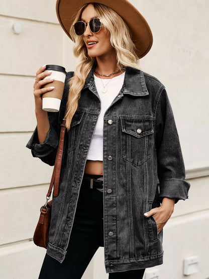 Button Up Long Sleeve Denim Jacket