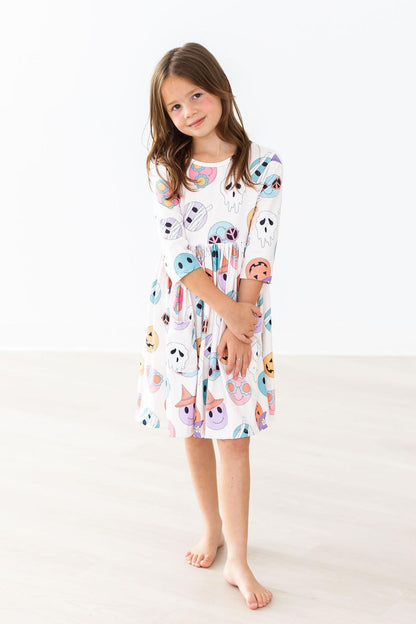 Monster Mash 3/4 Sleeve Pocket Twirl Dress