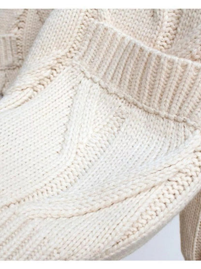 Cable Knit Button Up Cardigan