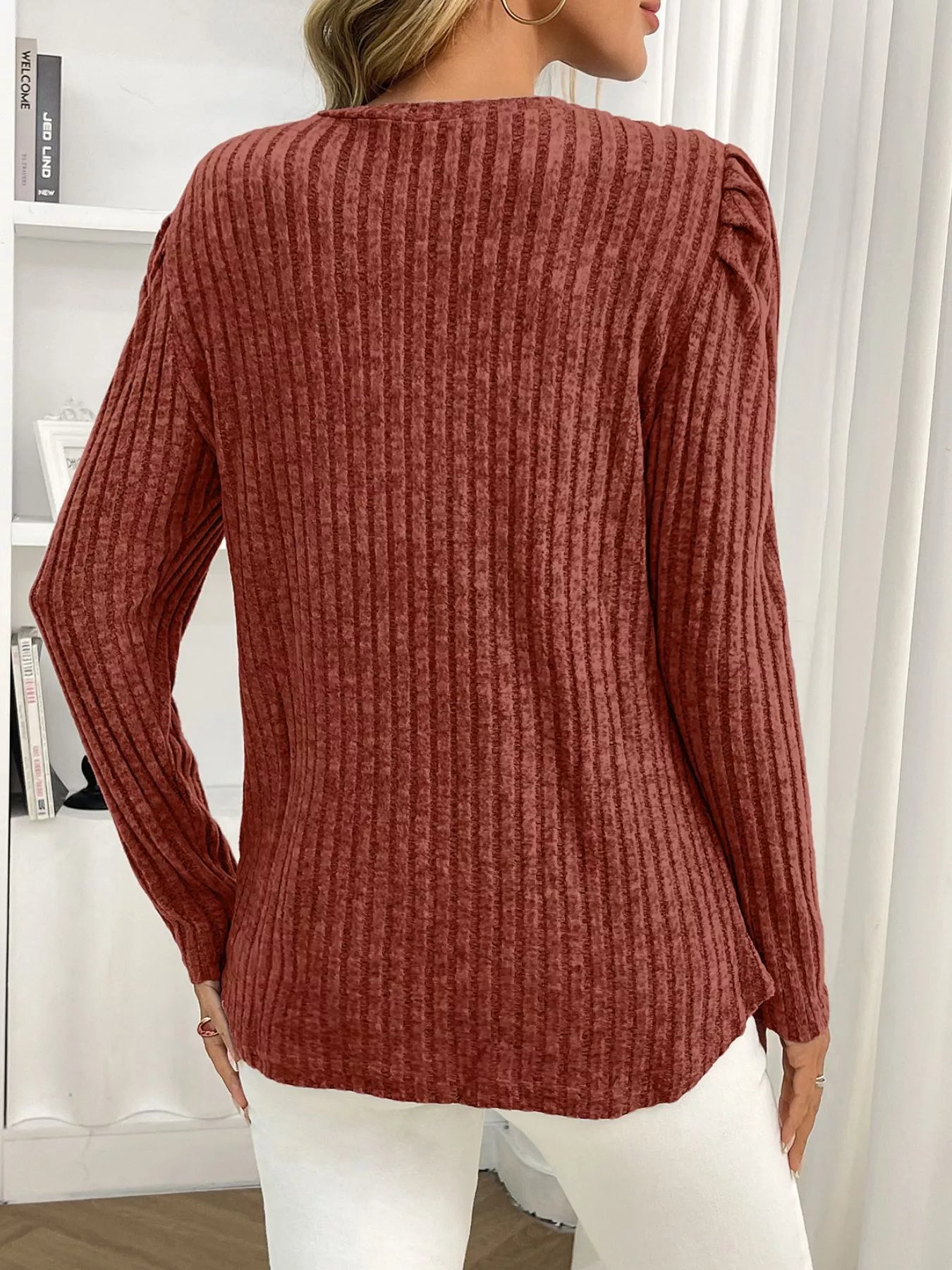 Round Neck Puff Sleeve T-Shirt