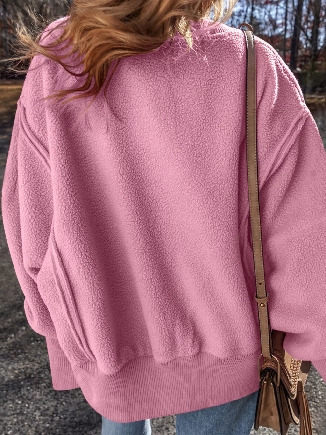 Round Neck Dropped Shoulder Sweatshirt