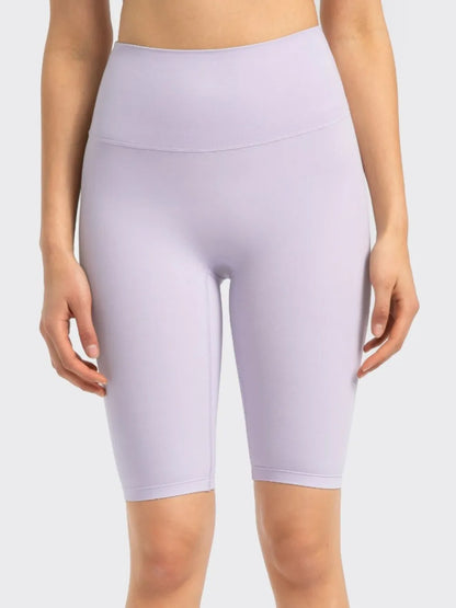 Millennia High Rise Wide Waistband Active Shorts Pink Purple