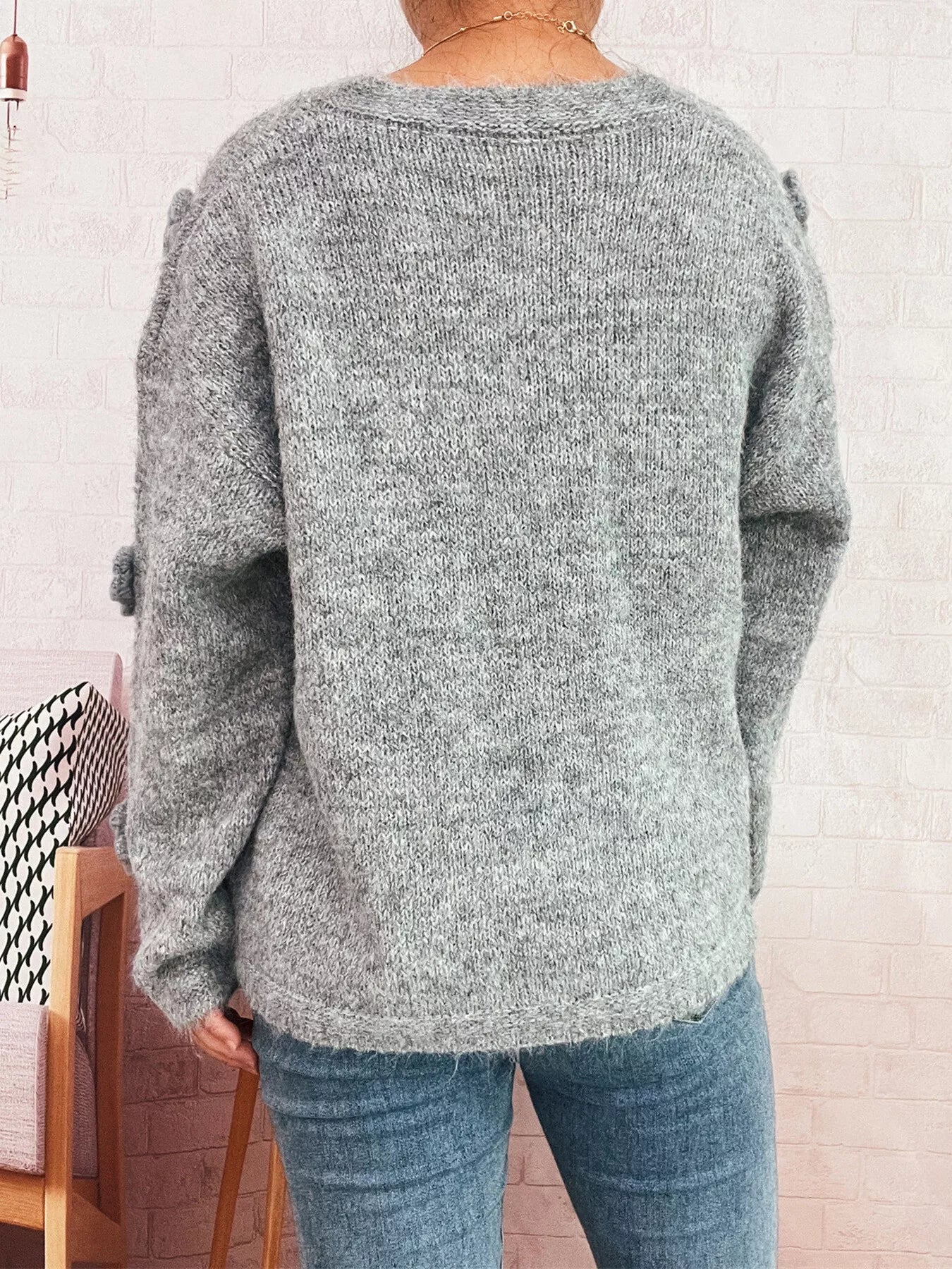 Flower Button-Up Cardigan