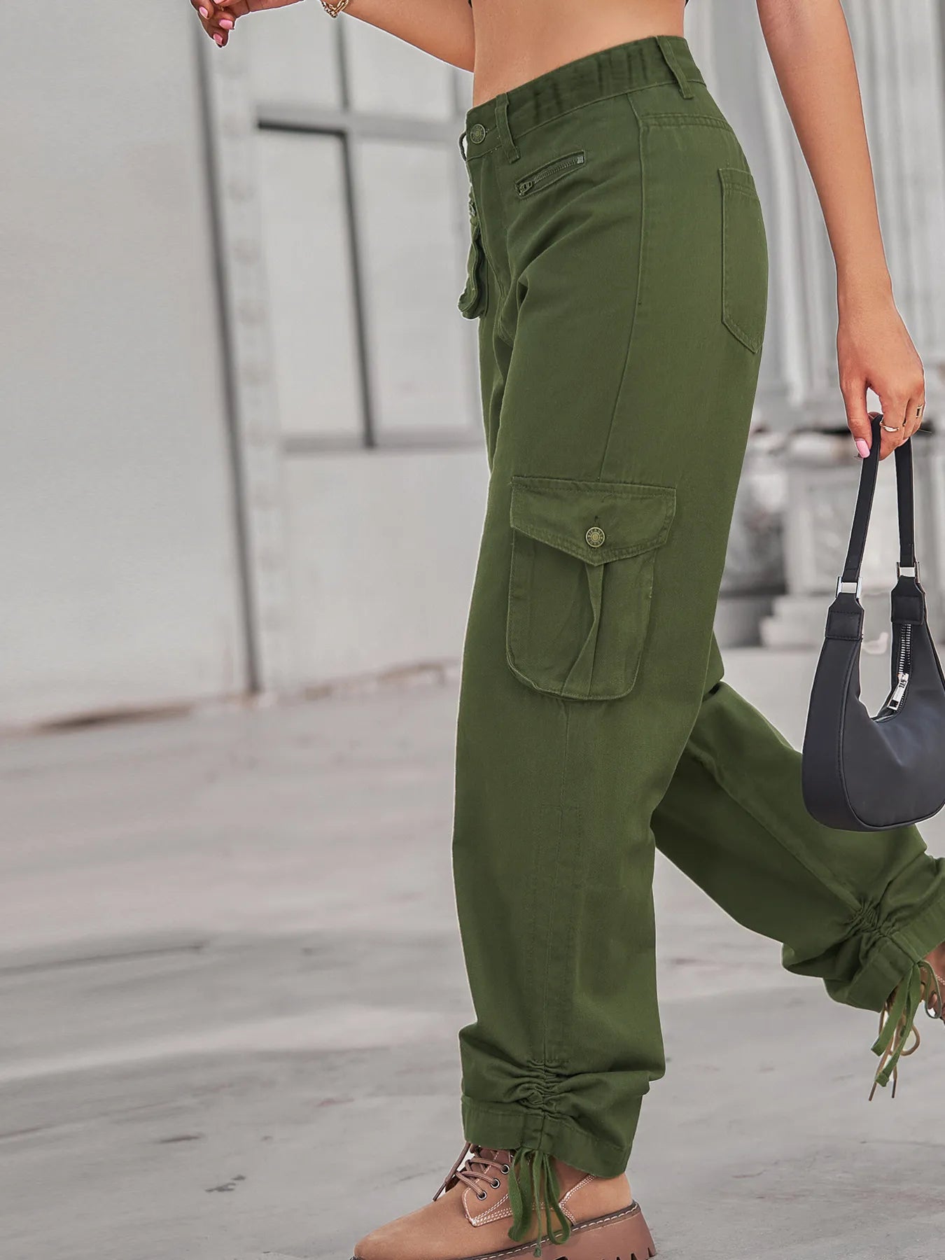 Drawstring Cargo Jeans