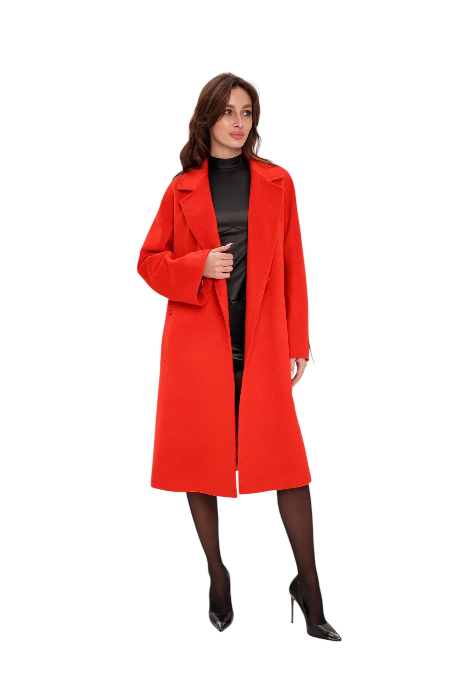 Chester Premium Wool Cashmere Coat in Sicily Red