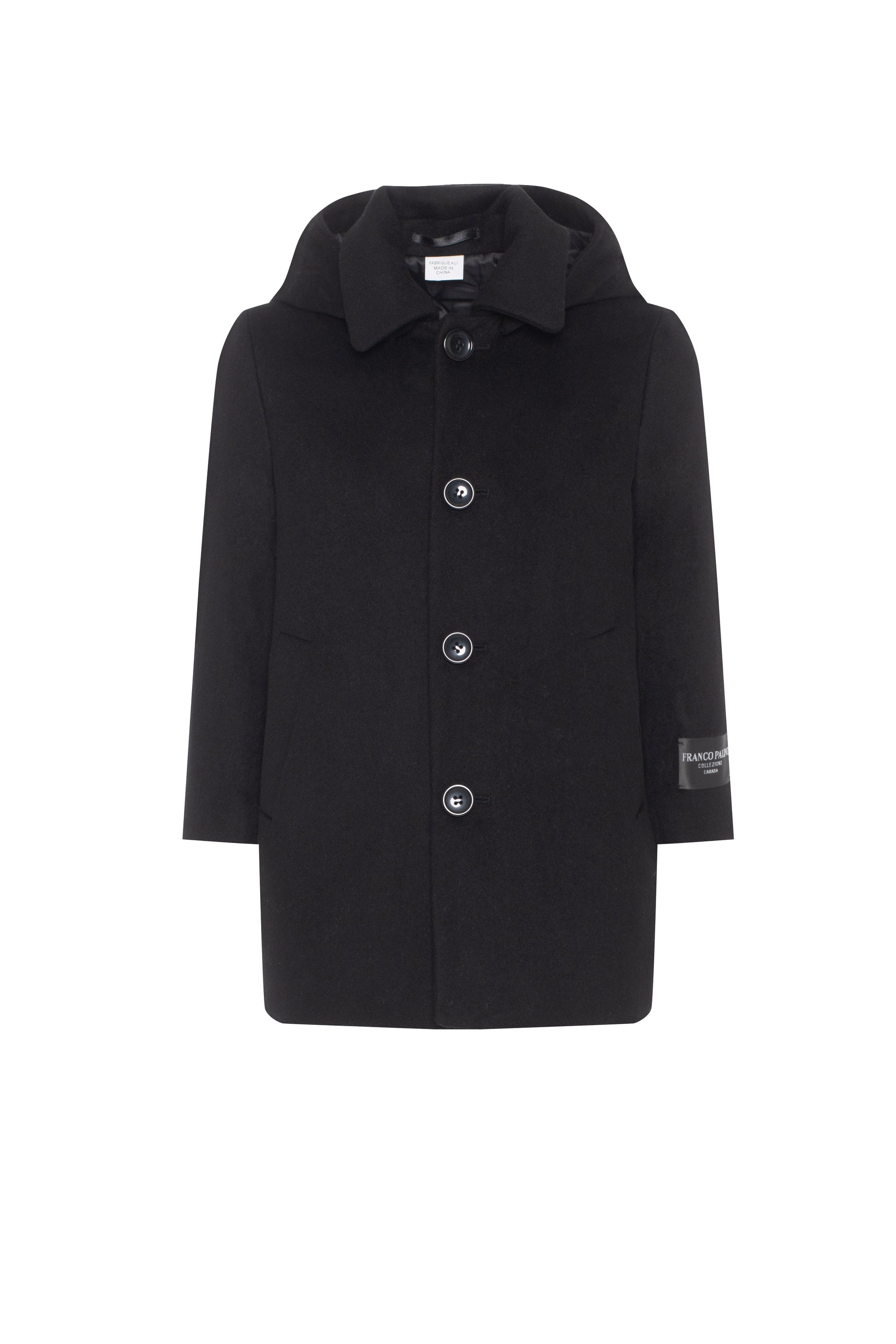 Long Wool Blend Coat Black