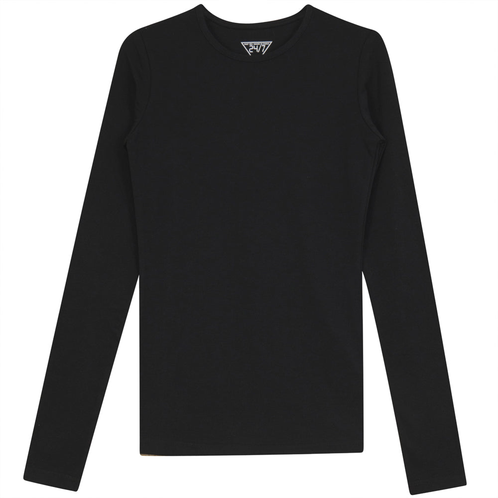 Long Sleeves Crewneck T-Shirt Black