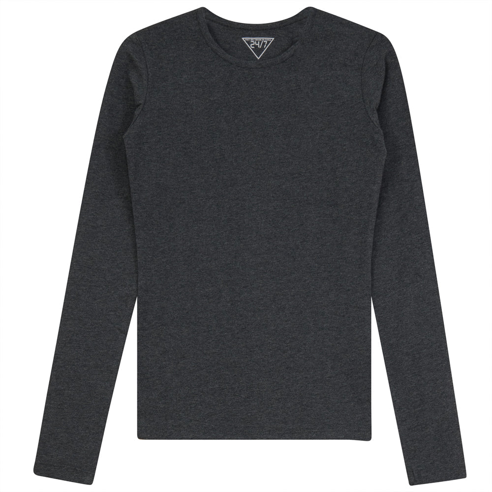 Long Sleeves Crewneck T-Shirt Charcoal Mix