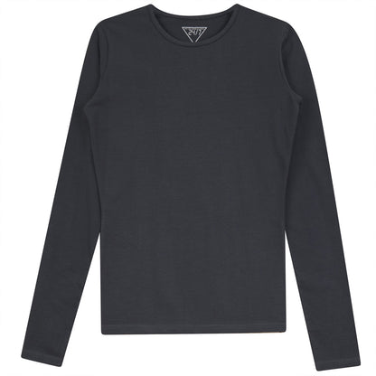 Long Sleeves Crewneck T-Shirt Dark Grey