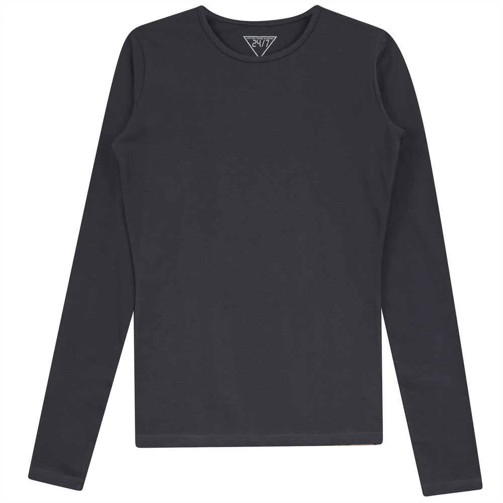 Long Sleeves Crewneck T-Shirt Dark Grey