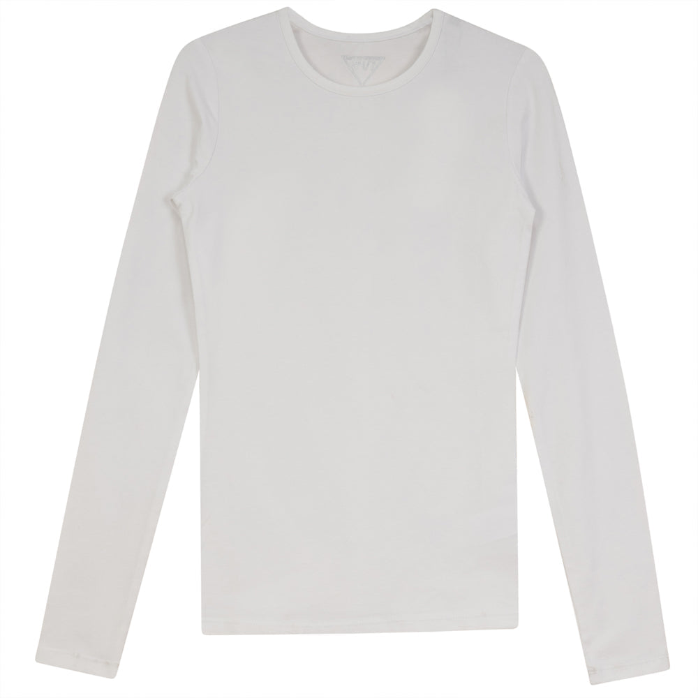 Long Sleeves Crewneck T-Shirt White