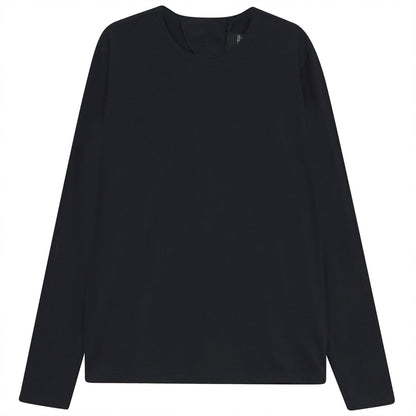 Long Sleeves T-Shirt With Button Dark Navy