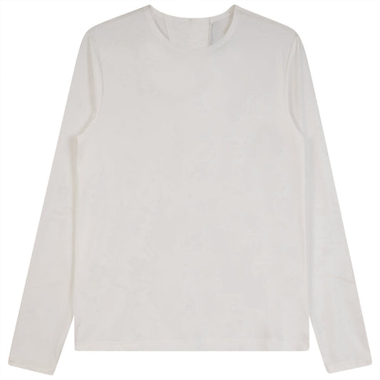 Long Sleeves T-Shirt With Button Off White