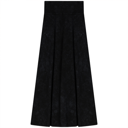Rib Long Skirt Black Wash