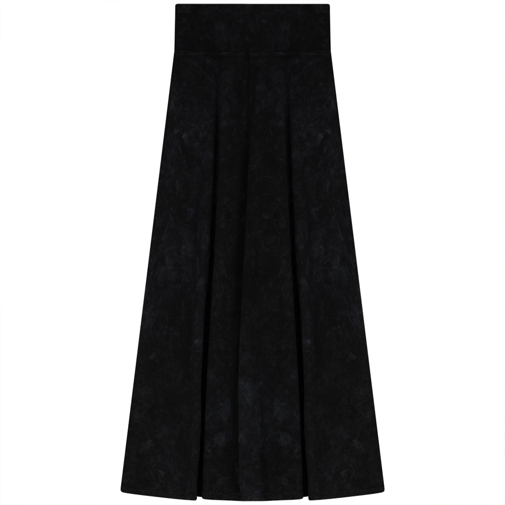 Rib Long Skirt Black Wash