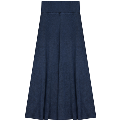 Rib Long Skirt Light Denim Wash