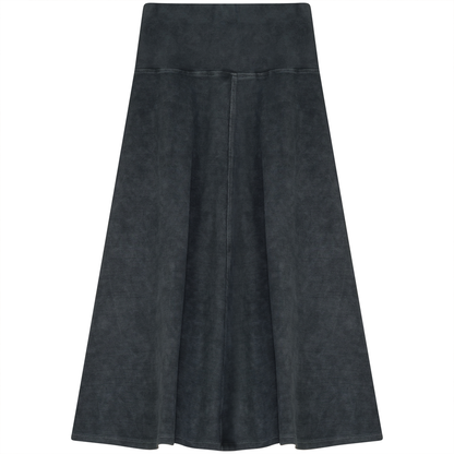 Short Rib Skirt Dark Grey Wash