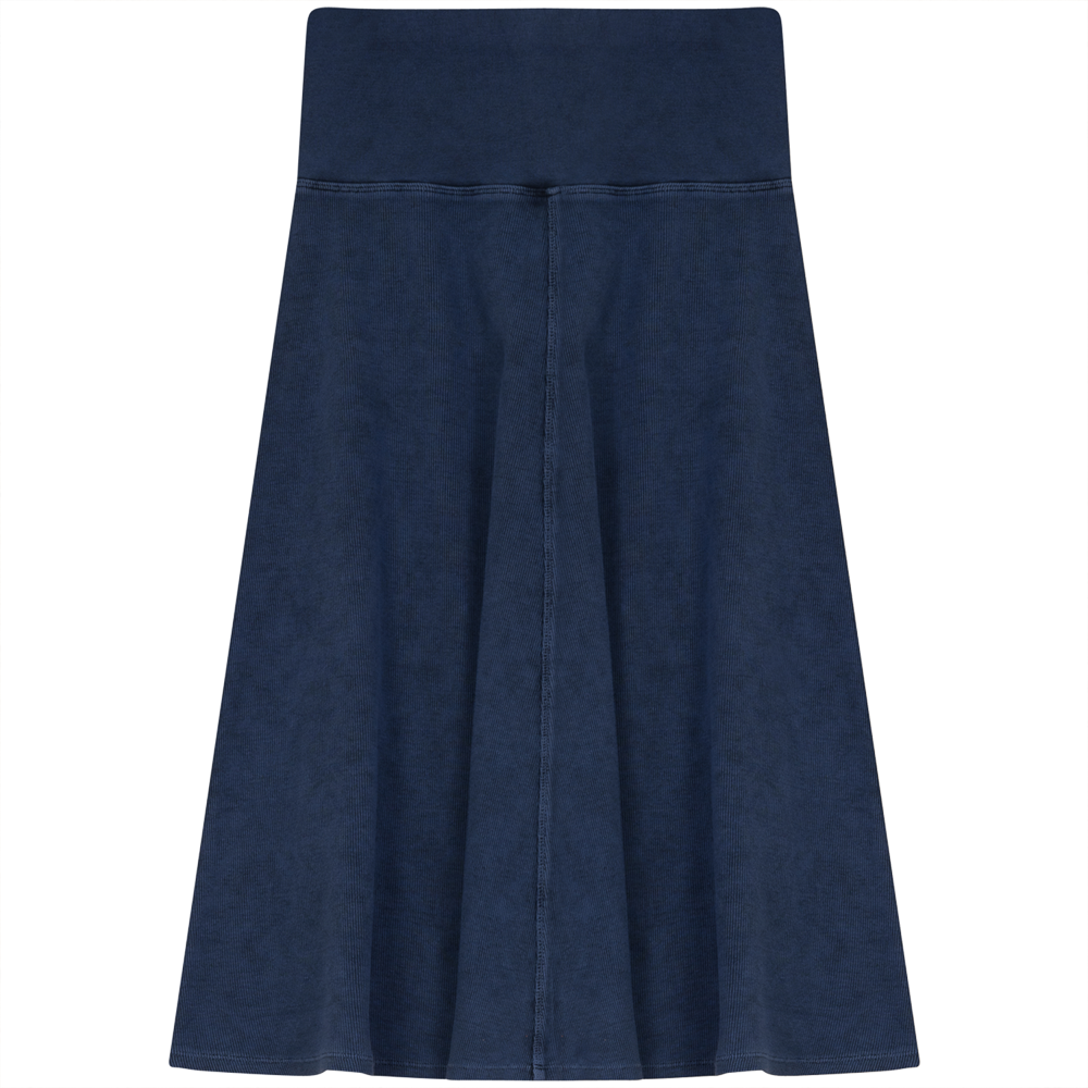 Short Rib Skirt Light Denim Wash
