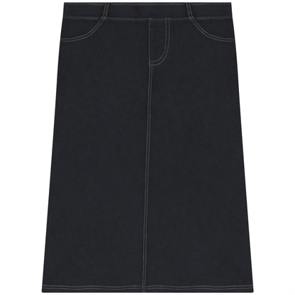 Pull On Skirt 24" Dark Denim Wash