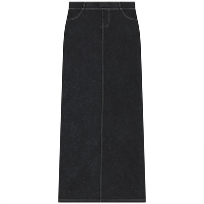 Wash Pull On Skirt 39" Black Wash