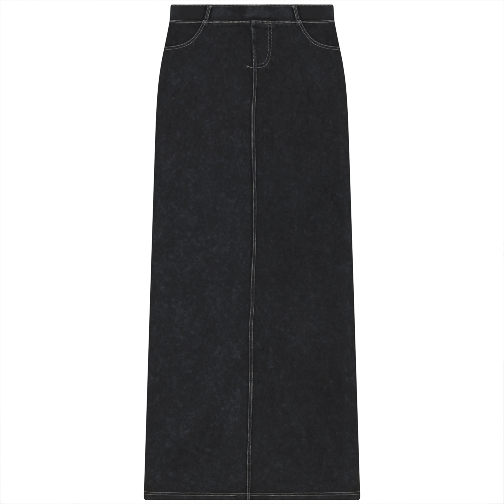 Wash Pull On Skirt 39" Black Wash