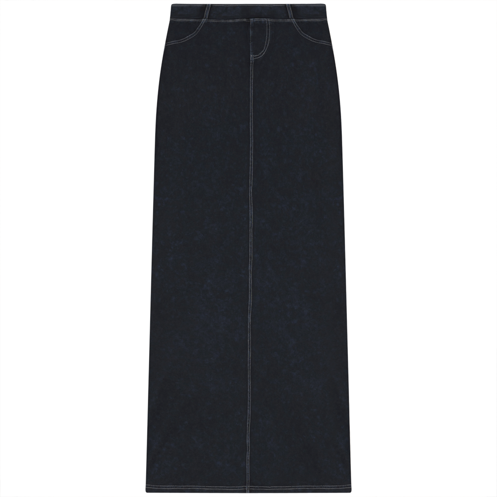 Wash Pull On Skirt 39" Dark Denim Wash