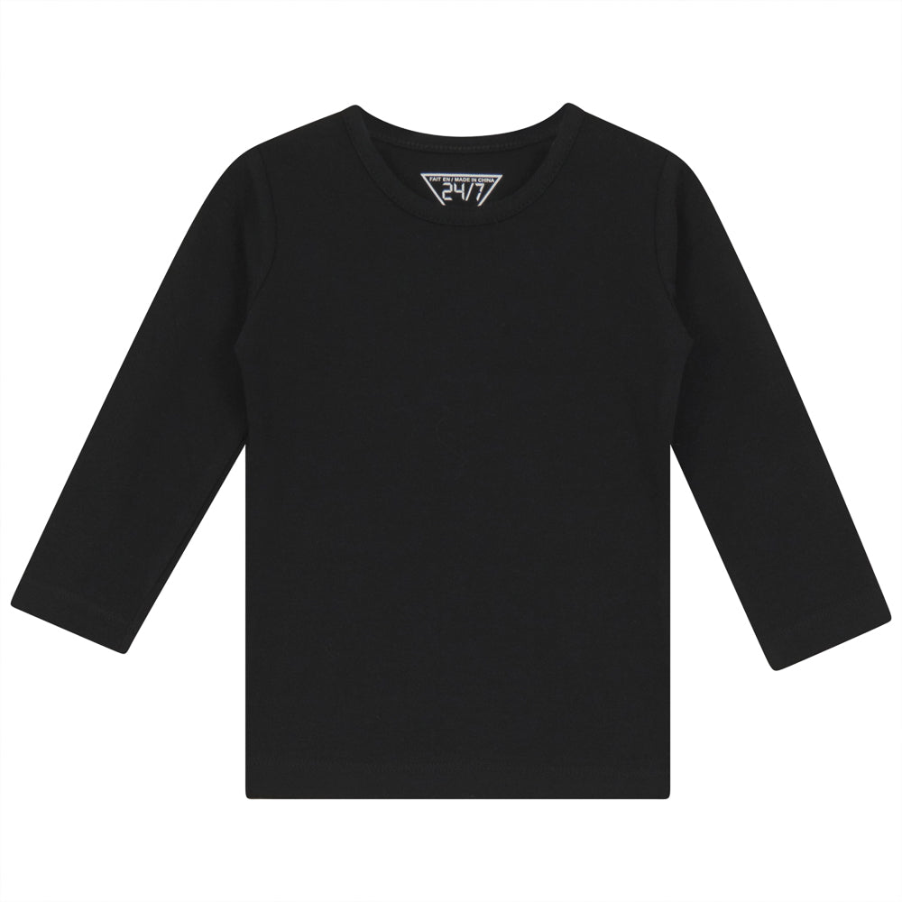 Long Sleeves Crewneck T-Shirt Black