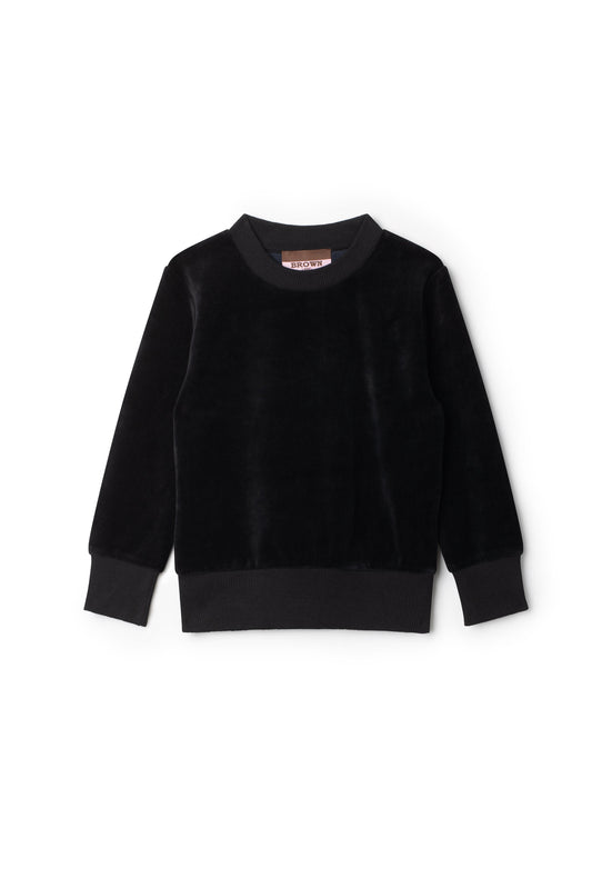 Basic Velour Crewneck Sweater Dark Navy