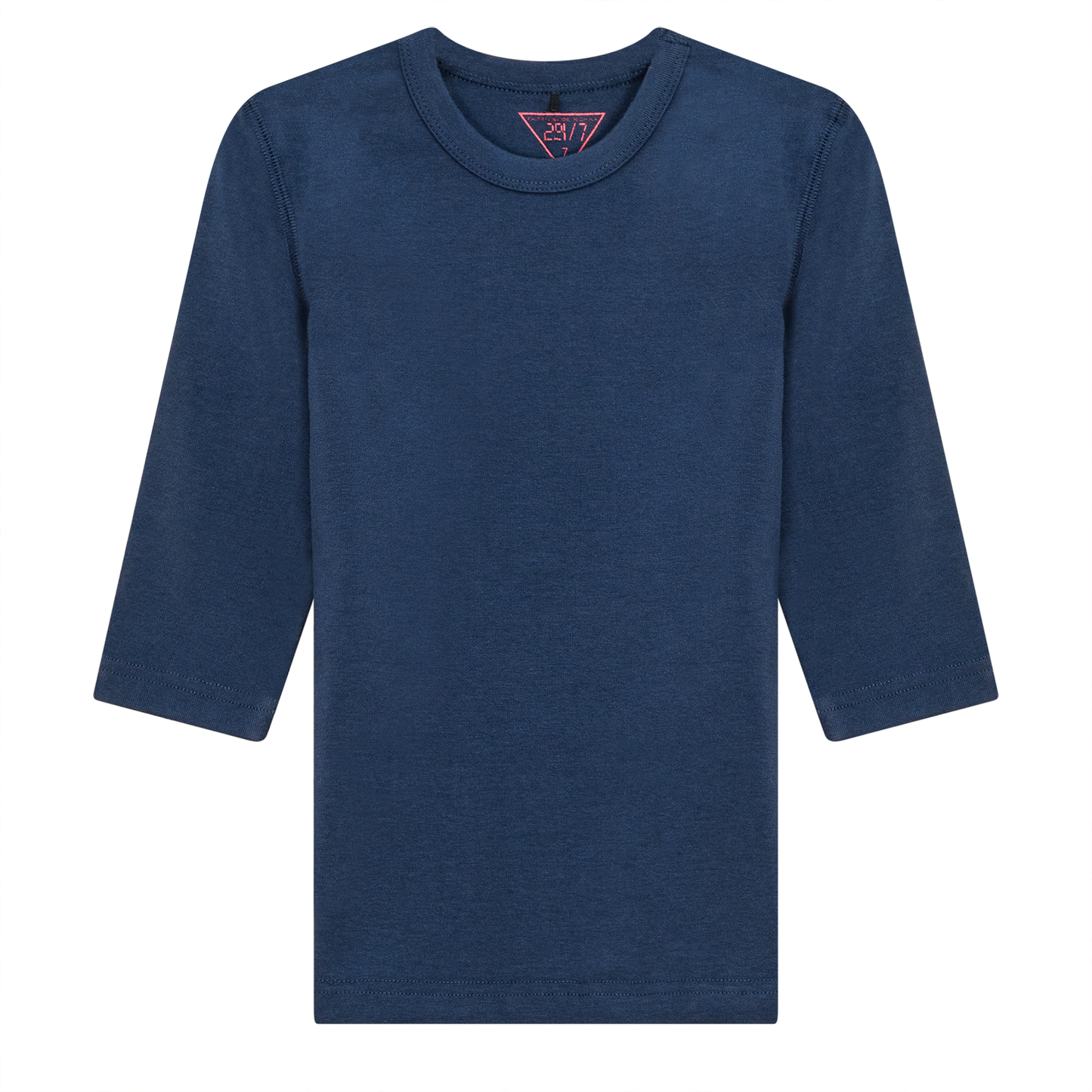 Ribbed 3/4 Sleeves T-Shirt Dark Denim