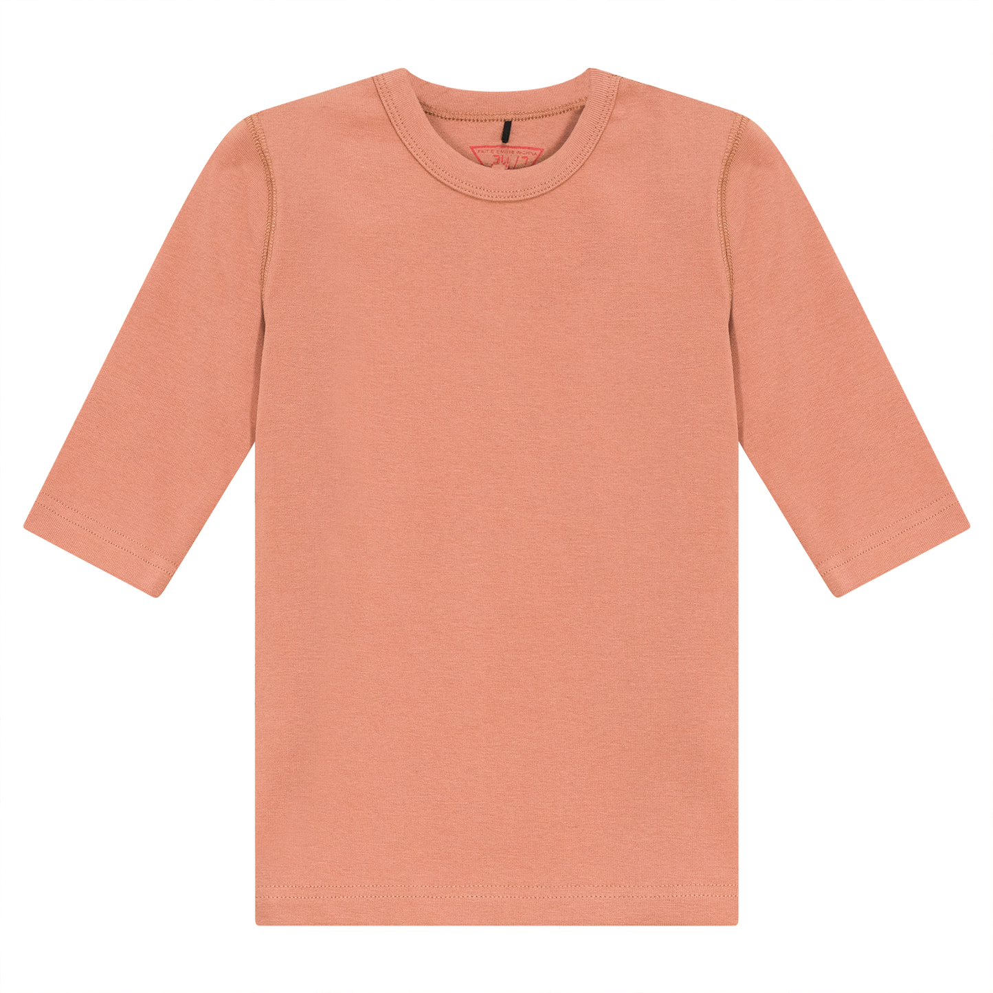 Ribbed 3/4 Sleeves T-Shirt Misty Rose