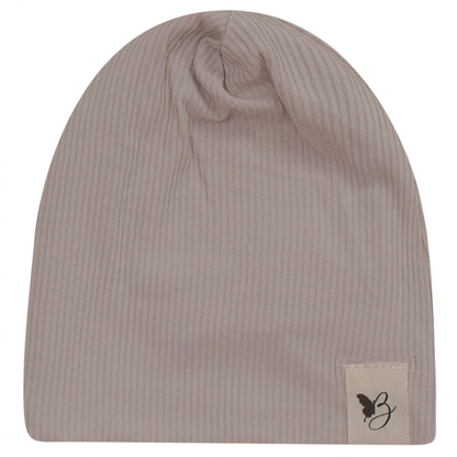 Bebe Bella Ribbed Hat Dark Almond