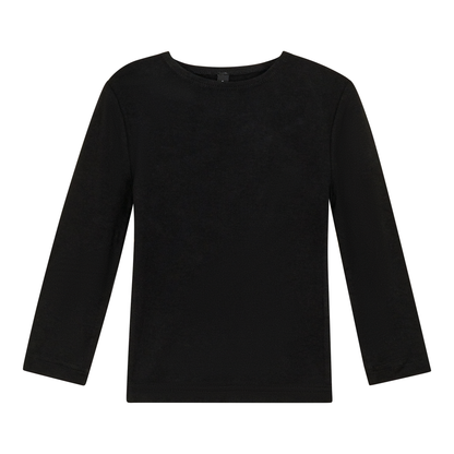 Long Sleeve Shell Top Black