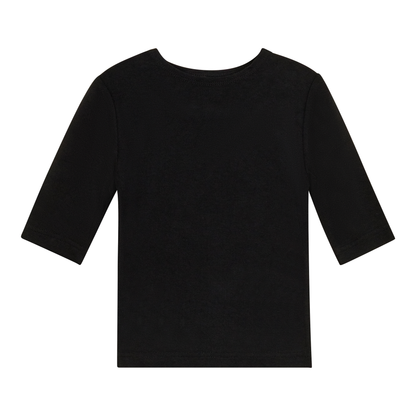 Shell Top With 3/4 Sleeves Black
