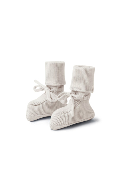 knitted Footies Cream New Born