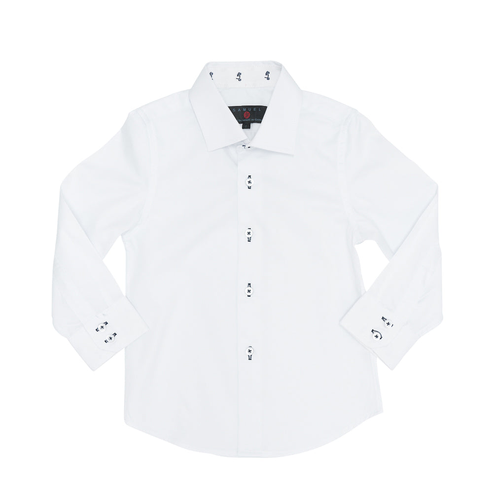 Long Sleeve Contrast Dress Shirt