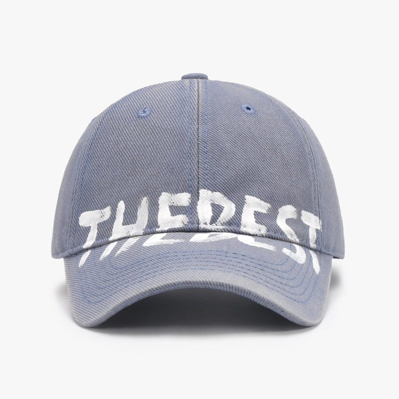 Graffiti letters fashion all-match cap outdoor curved brim soft top baseball cap Blue grey FREESIZE