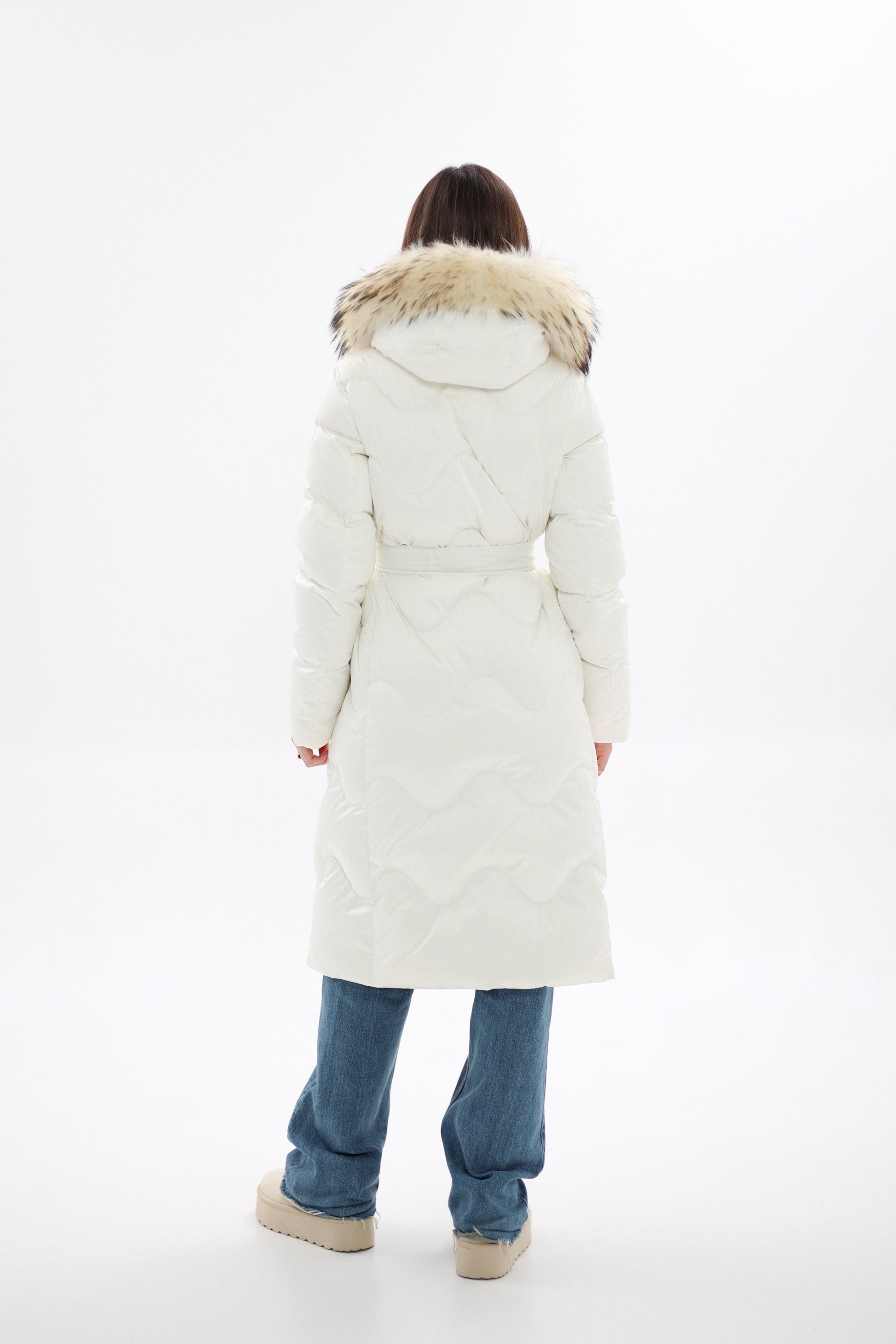 Genuine Fur Trim Down Fill Coat