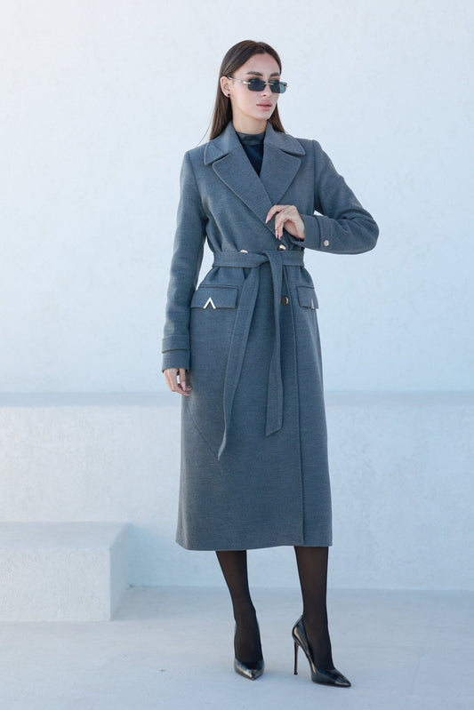Alaska Classic Cashmere Blend Overcoat in Grey Grey