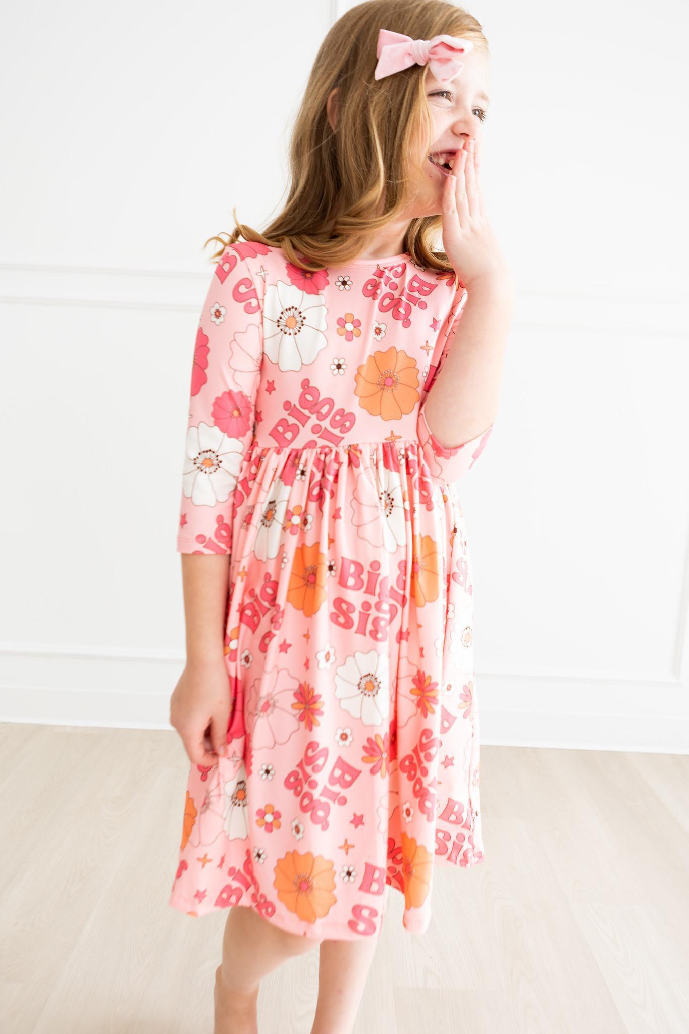 SALE Big Sis Floral Twirl Dress