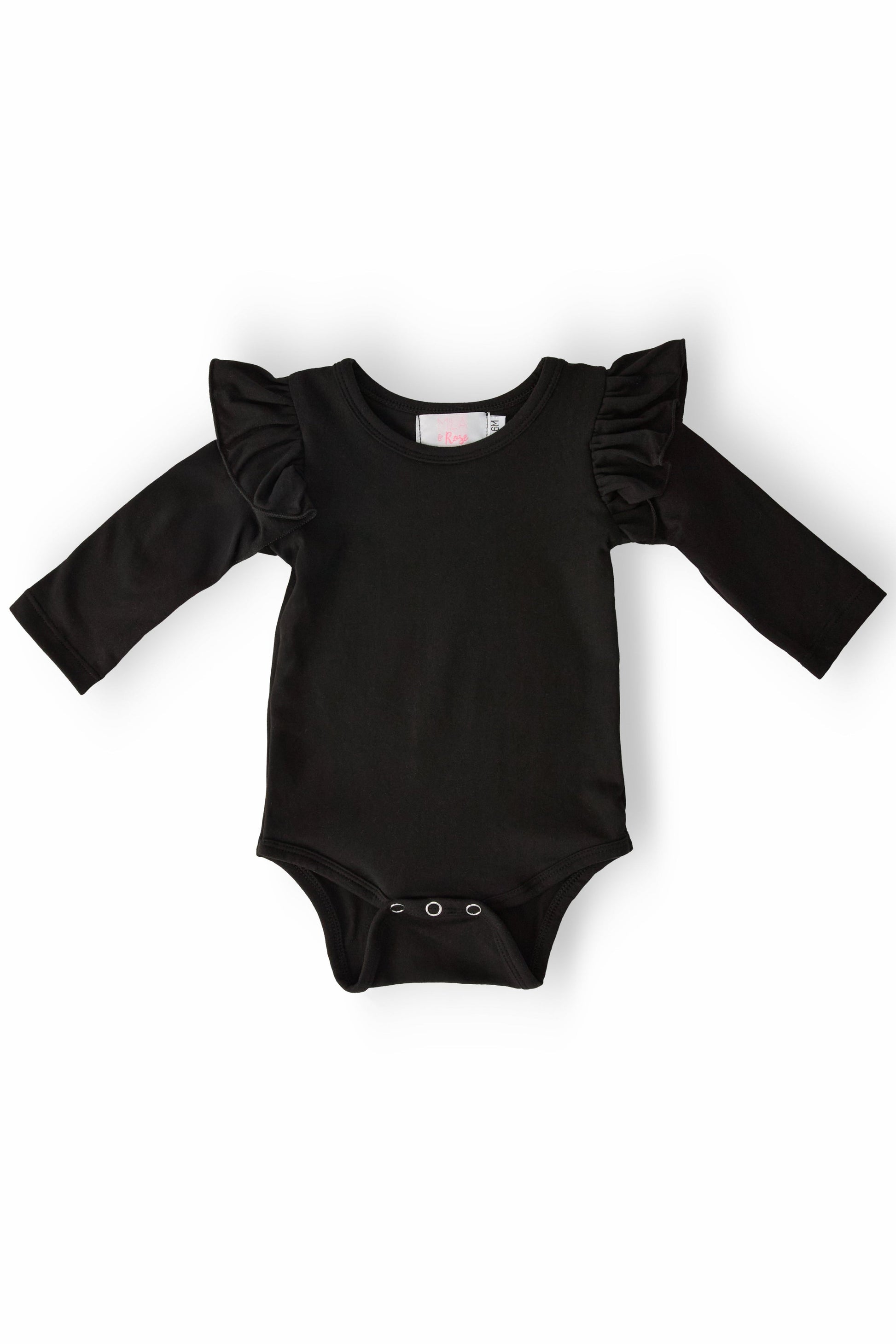 Black L/S Flutter Bodysuit
