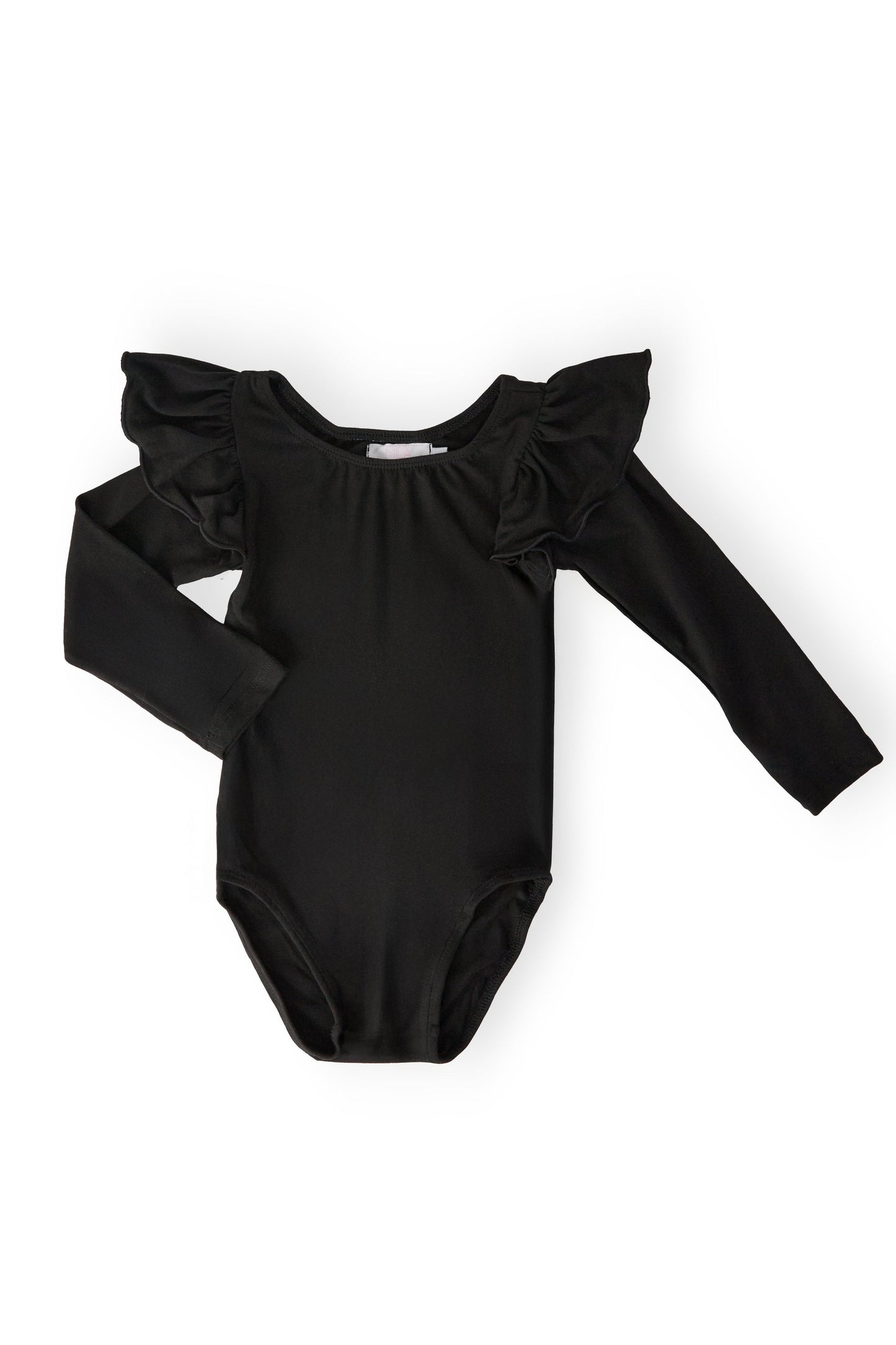 Black L/S Flutter Sleeve Leotard