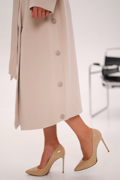 Camille Cashmere Blend Coat in Beige