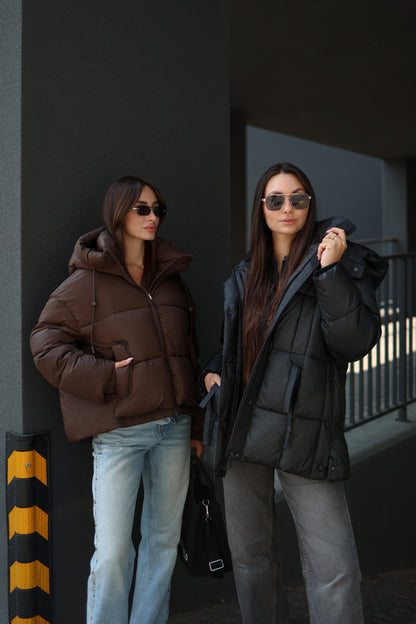 Dark Chocolate Insulated Bio-Down Jacket