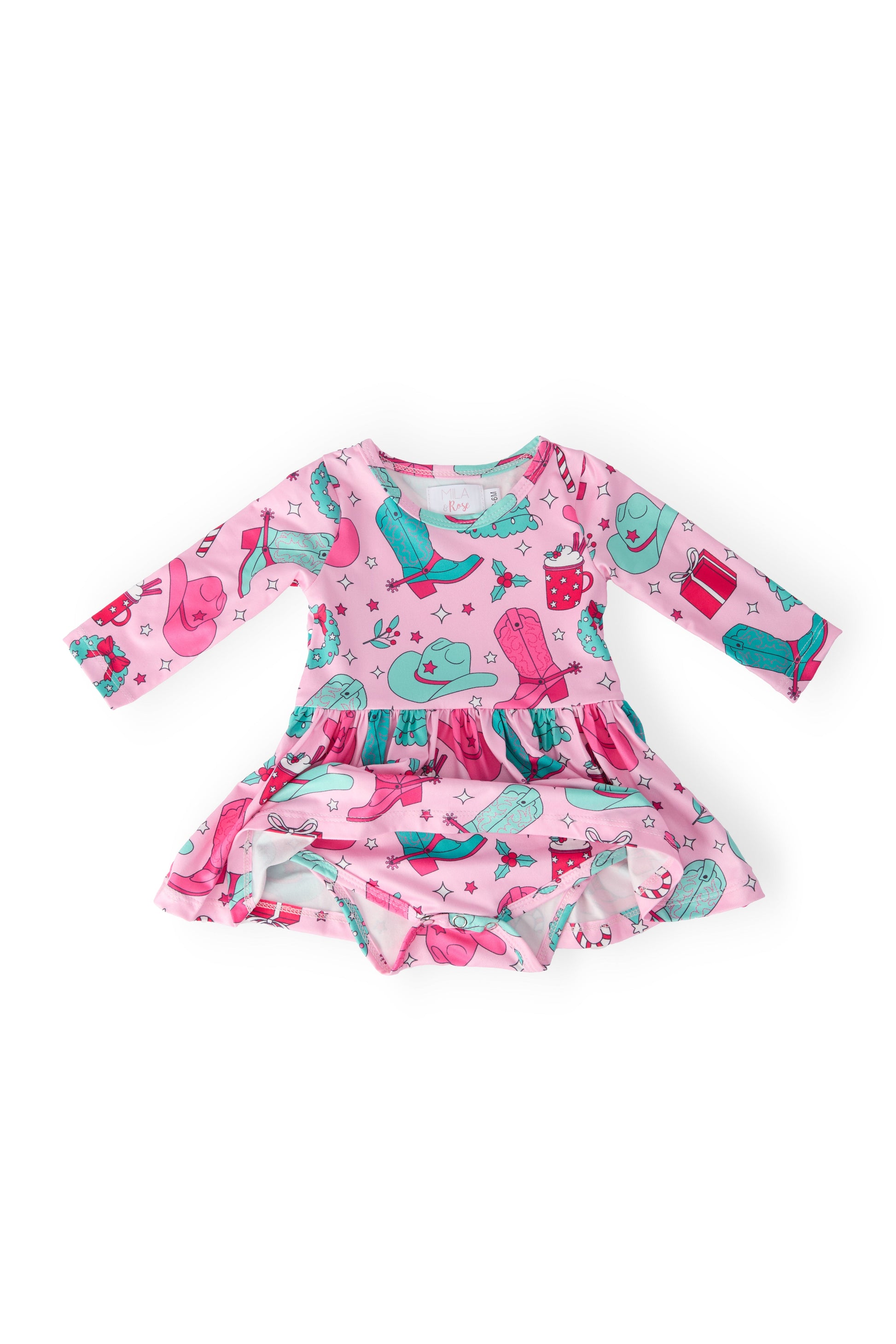 Christmas Cowgirl L/S Twirl Bodysuit
