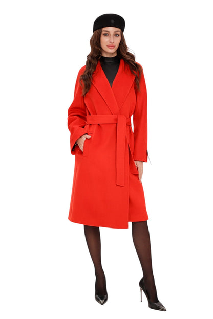 Chester Premium Wool Cashmere Coat in Sicily Red Sicily Red