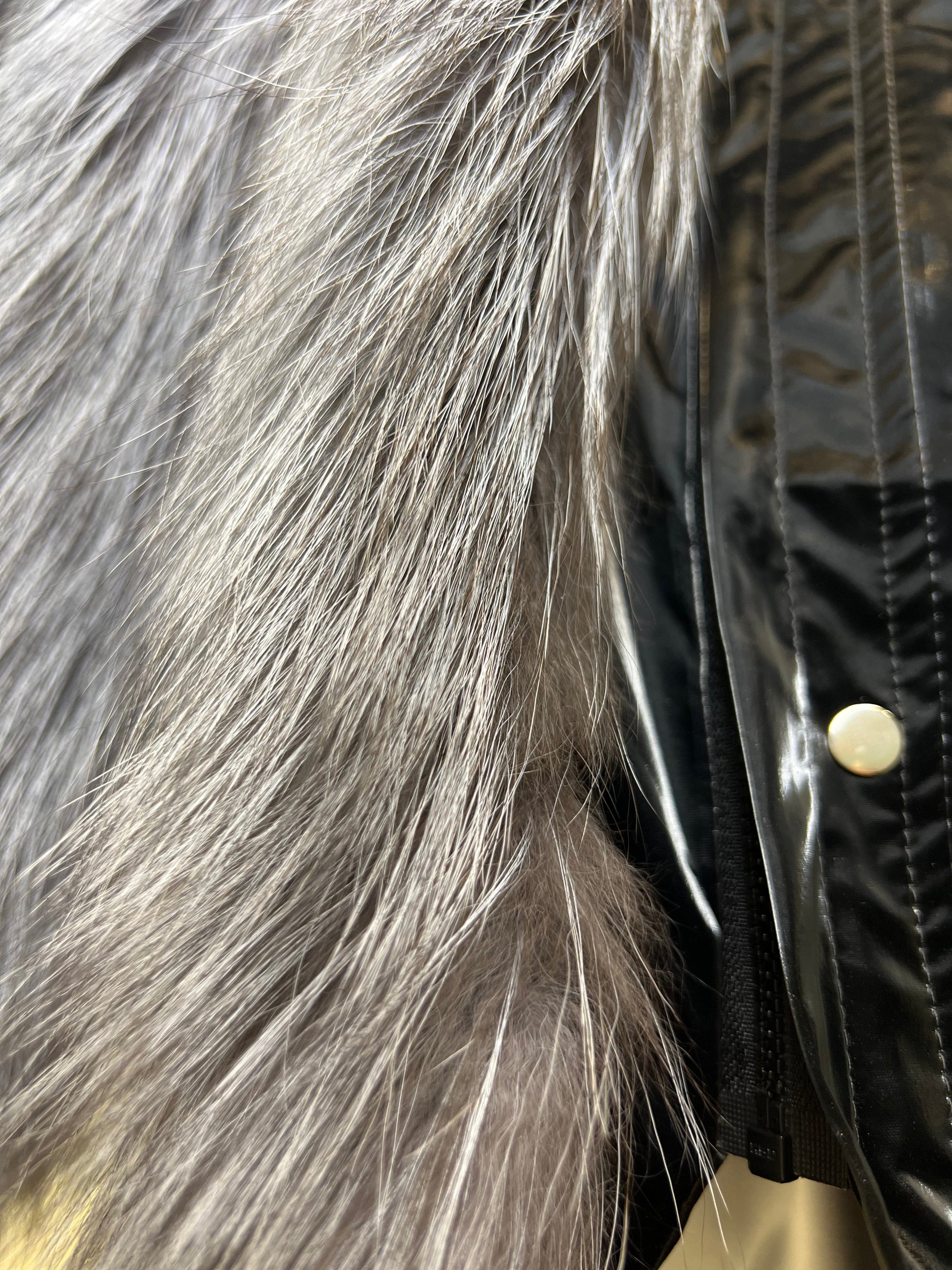 Genuine Silver Fox Fully Lined Hood Rabbit Insulated Parka