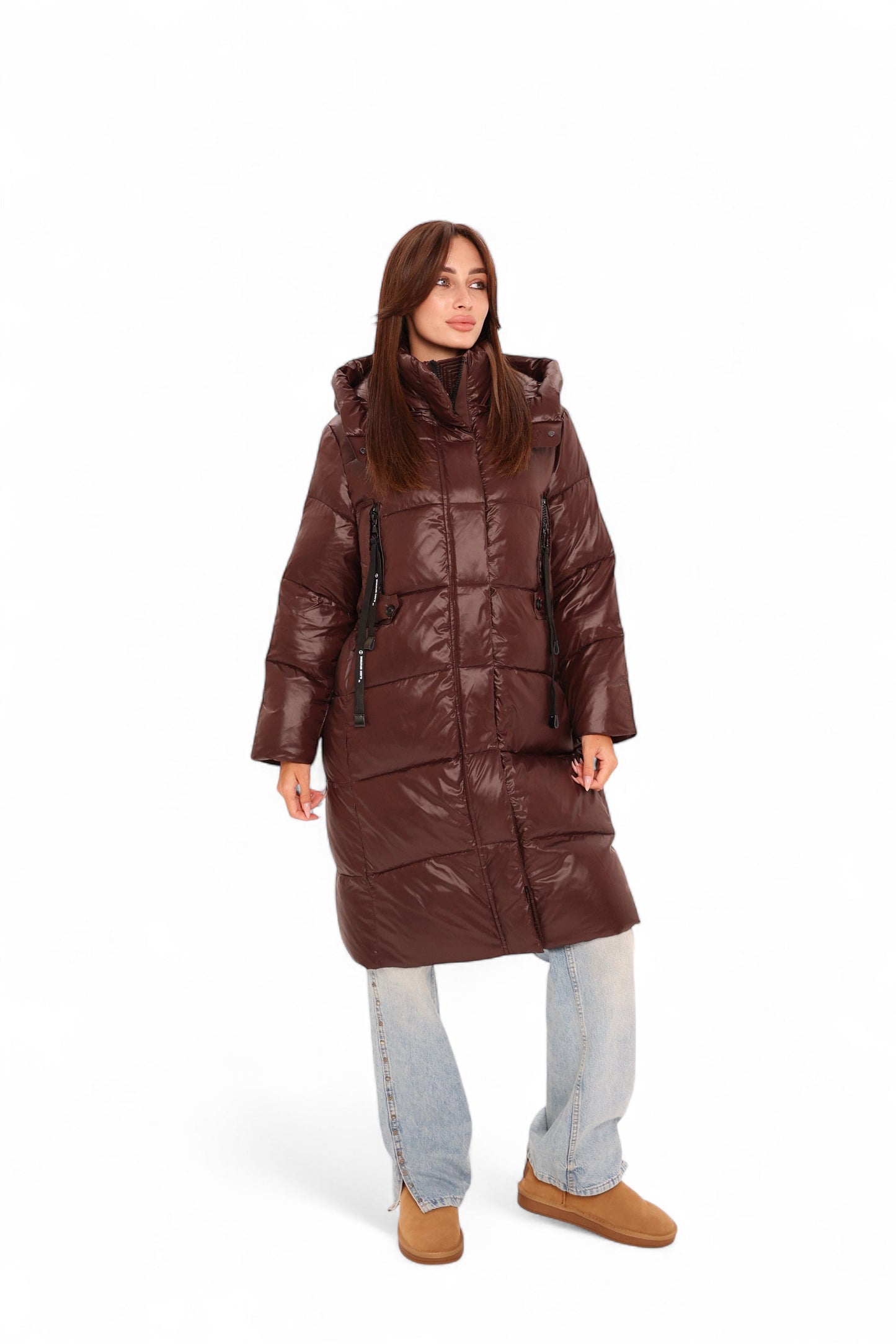 Espresso Shine Insulated Bio-Down Puffer