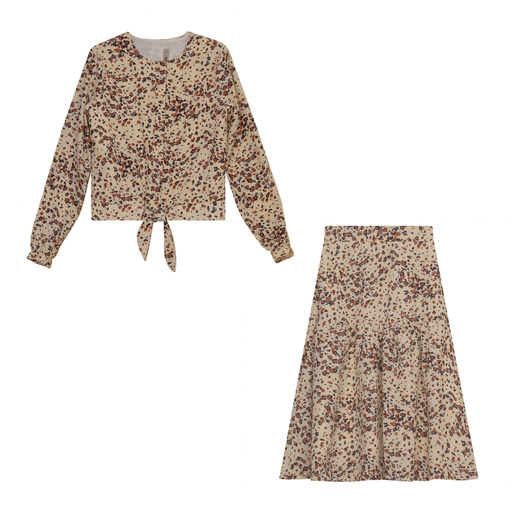 Printed Matching 2 Piece Set Off White Floral