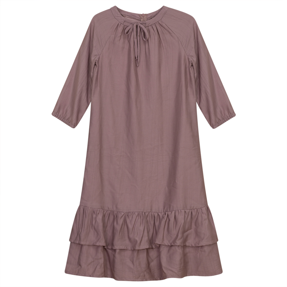 Layered Dress With String Bow Blush